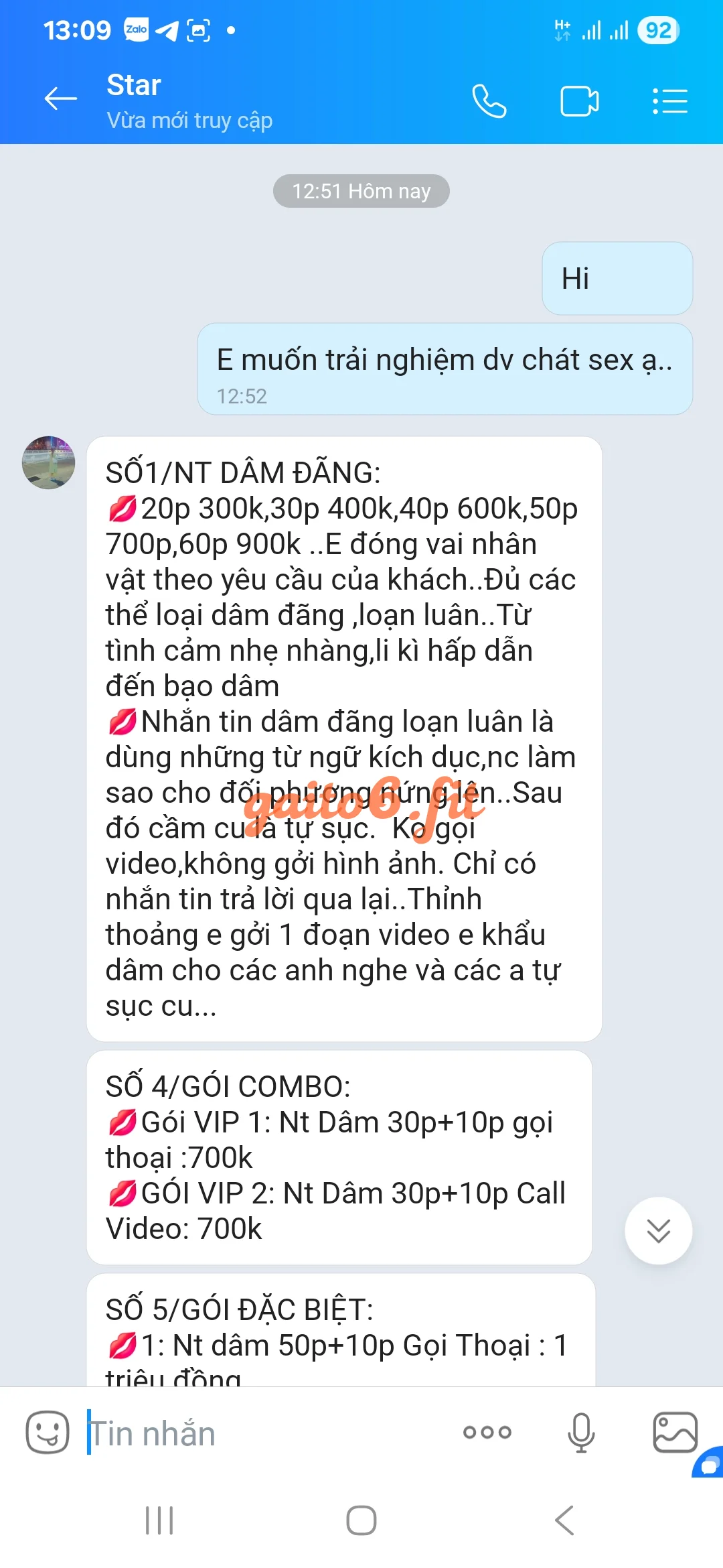 Ảnh đánh giá gái gọi